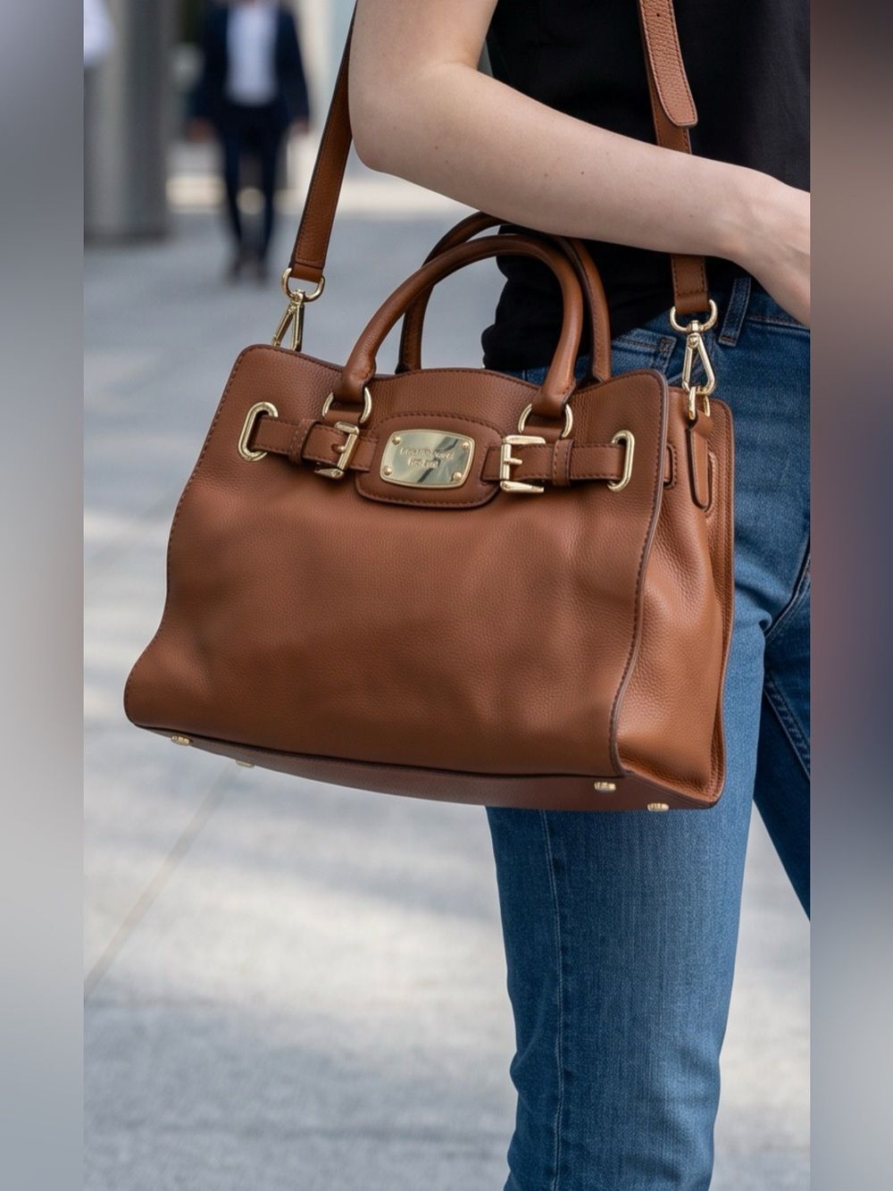 Michael Kors Brown Hamilton Leather Satchel